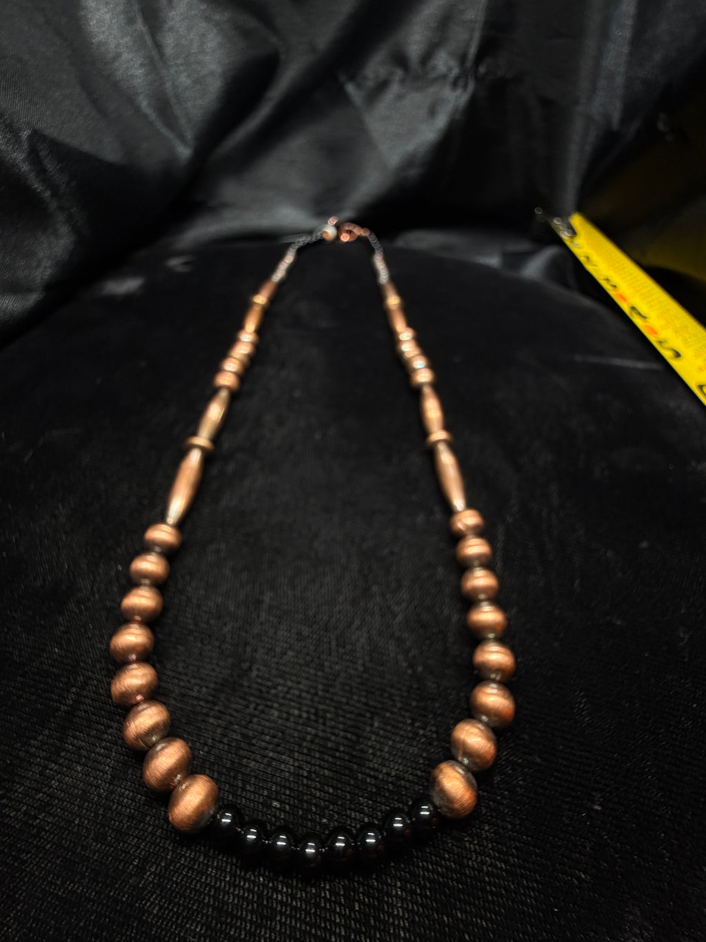 Copper Pearl & Black Onyx Beaded Necklace