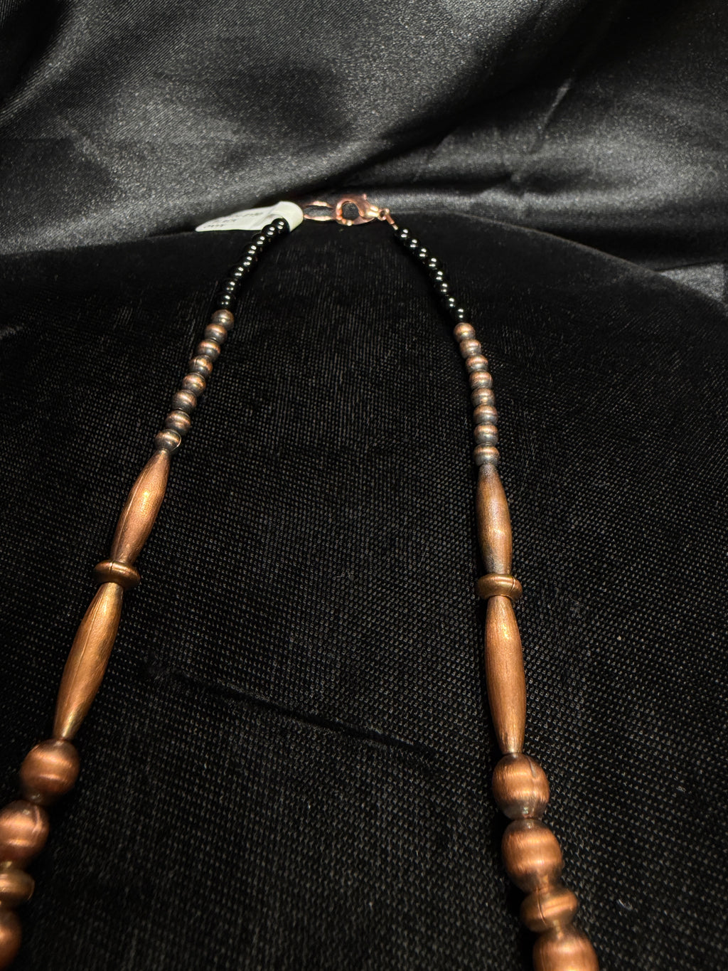 Copper Pearl & Black Onyx Beaded Necklace
