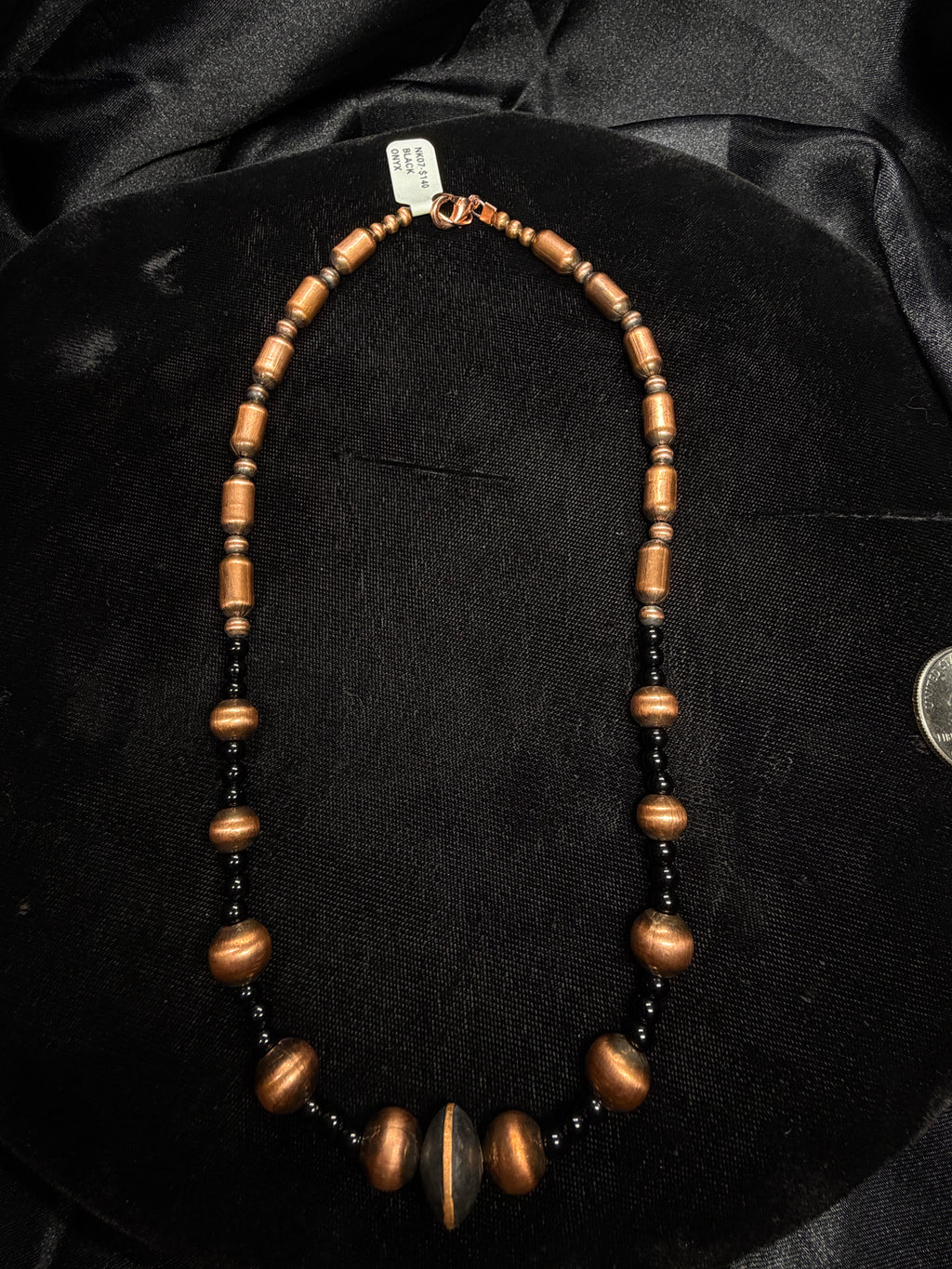 Copper & Black Onyx Beaded Necklace