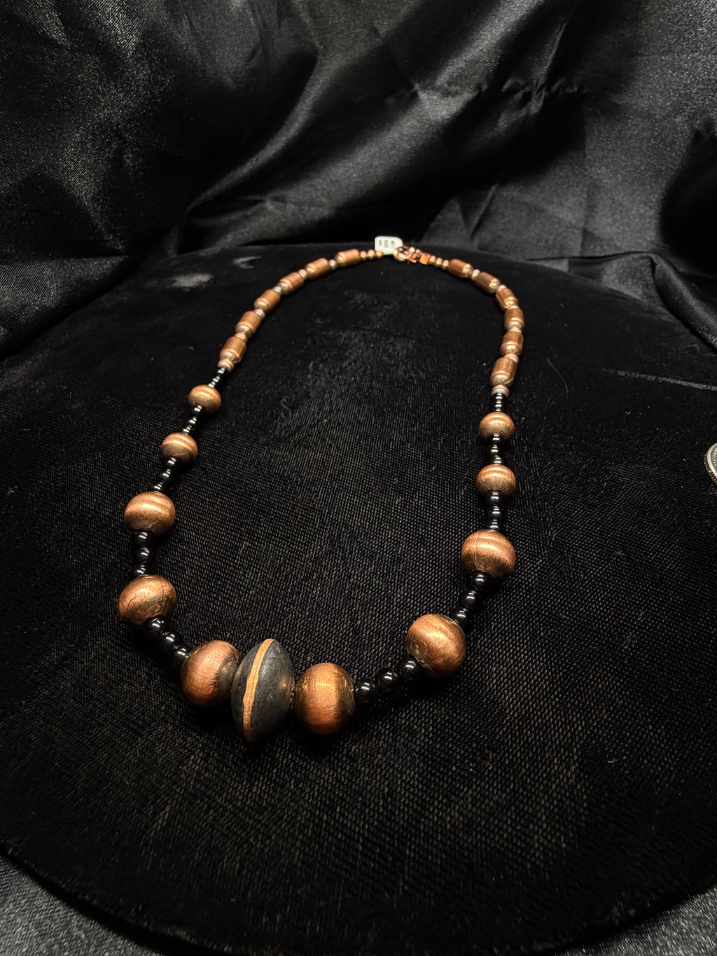 Copper & Black Onyx Beaded Necklace