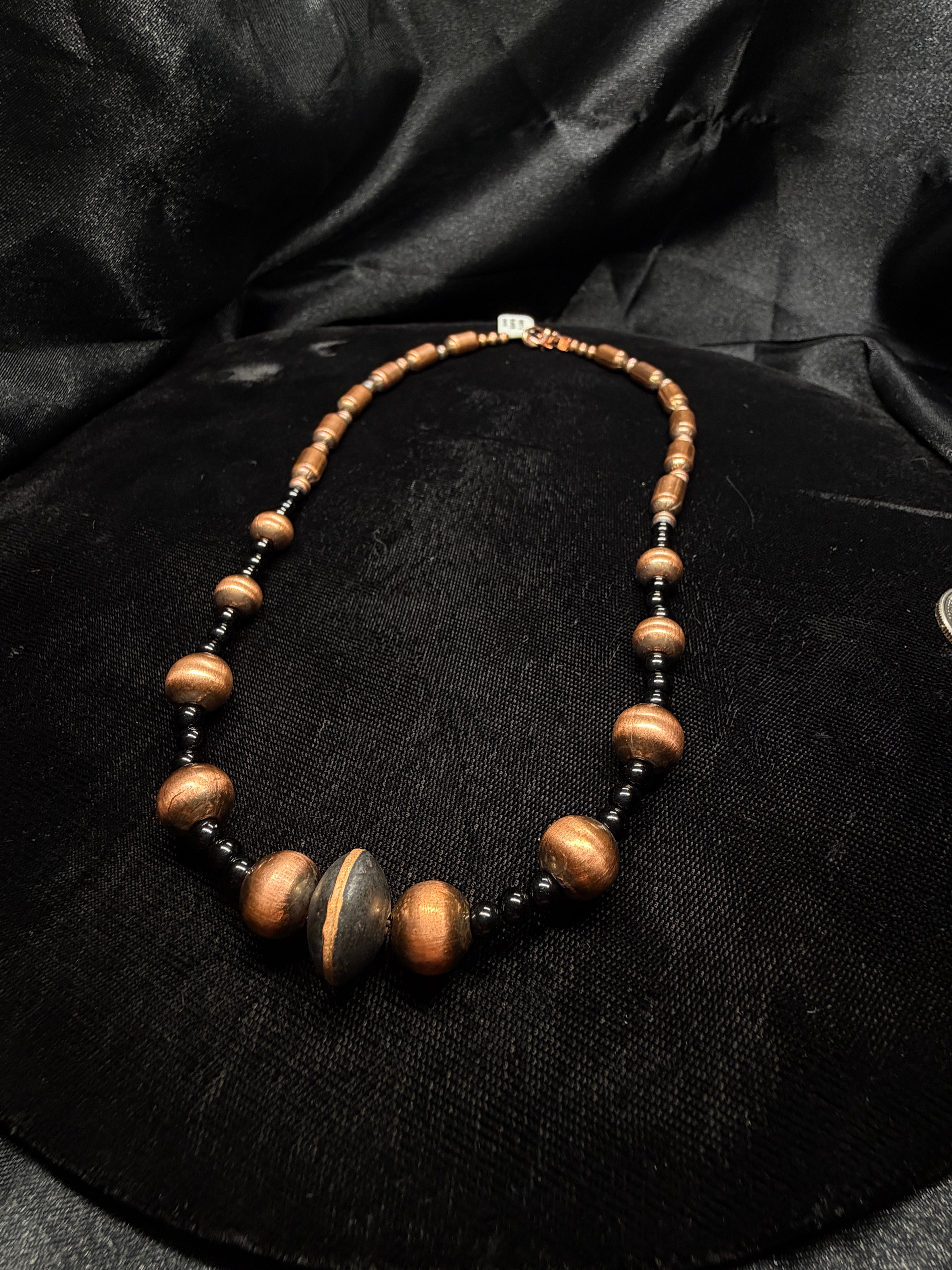 Copper & Black Onyx Beaded Necklace