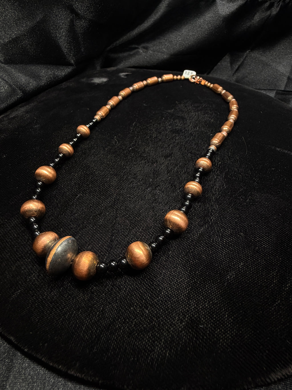 Copper & Black Onyx Beaded Necklace