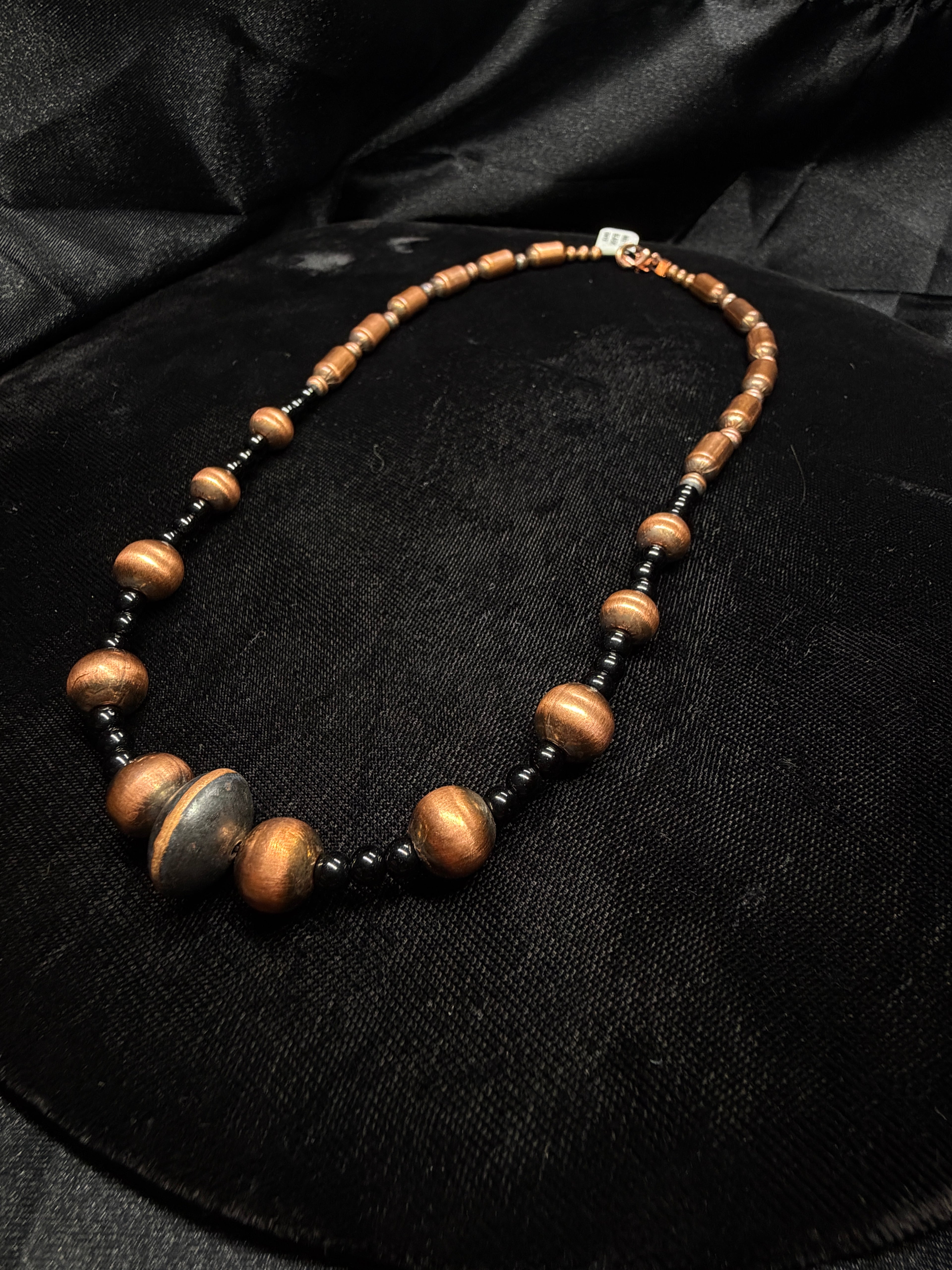 Copper & Black Onyx Beaded Necklace