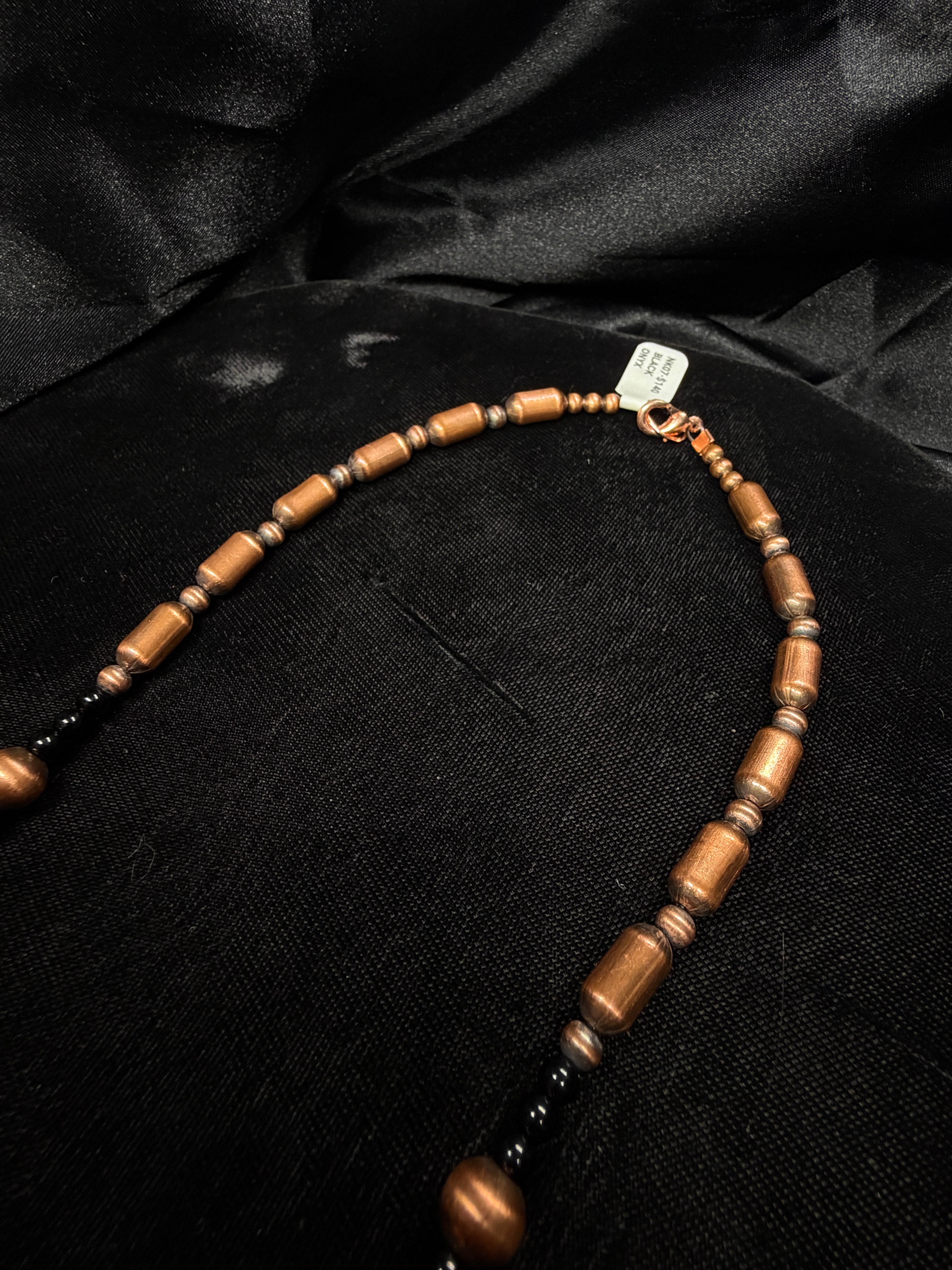 Copper & Black Onyx Beaded Necklace