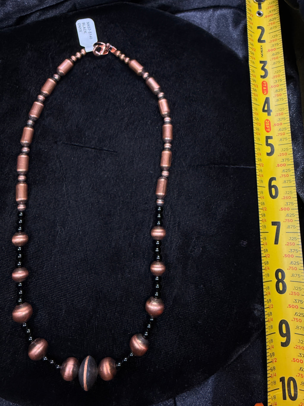 Copper & Black Onyx Beaded Necklace