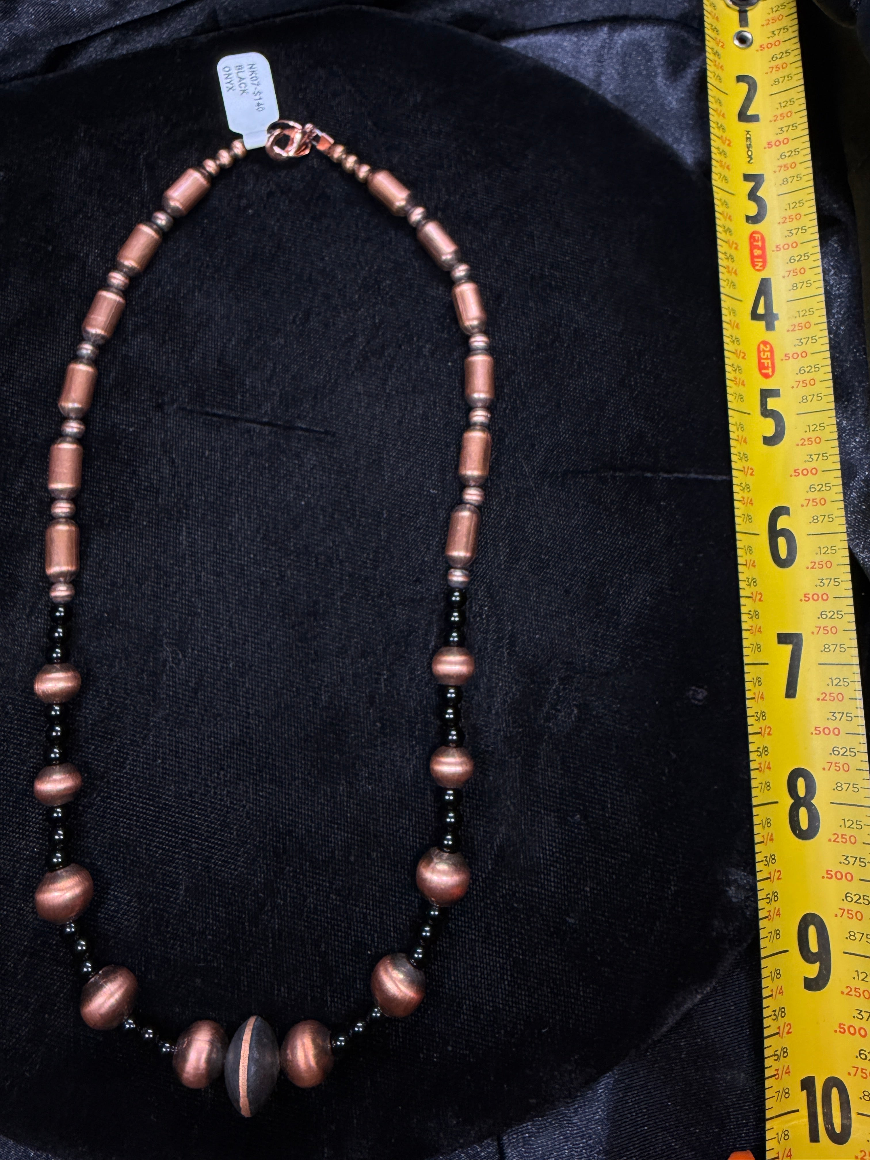 Copper & Black Onyx Beaded Necklace