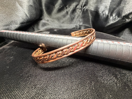 Copper Basket Weave Cuff Bracelet