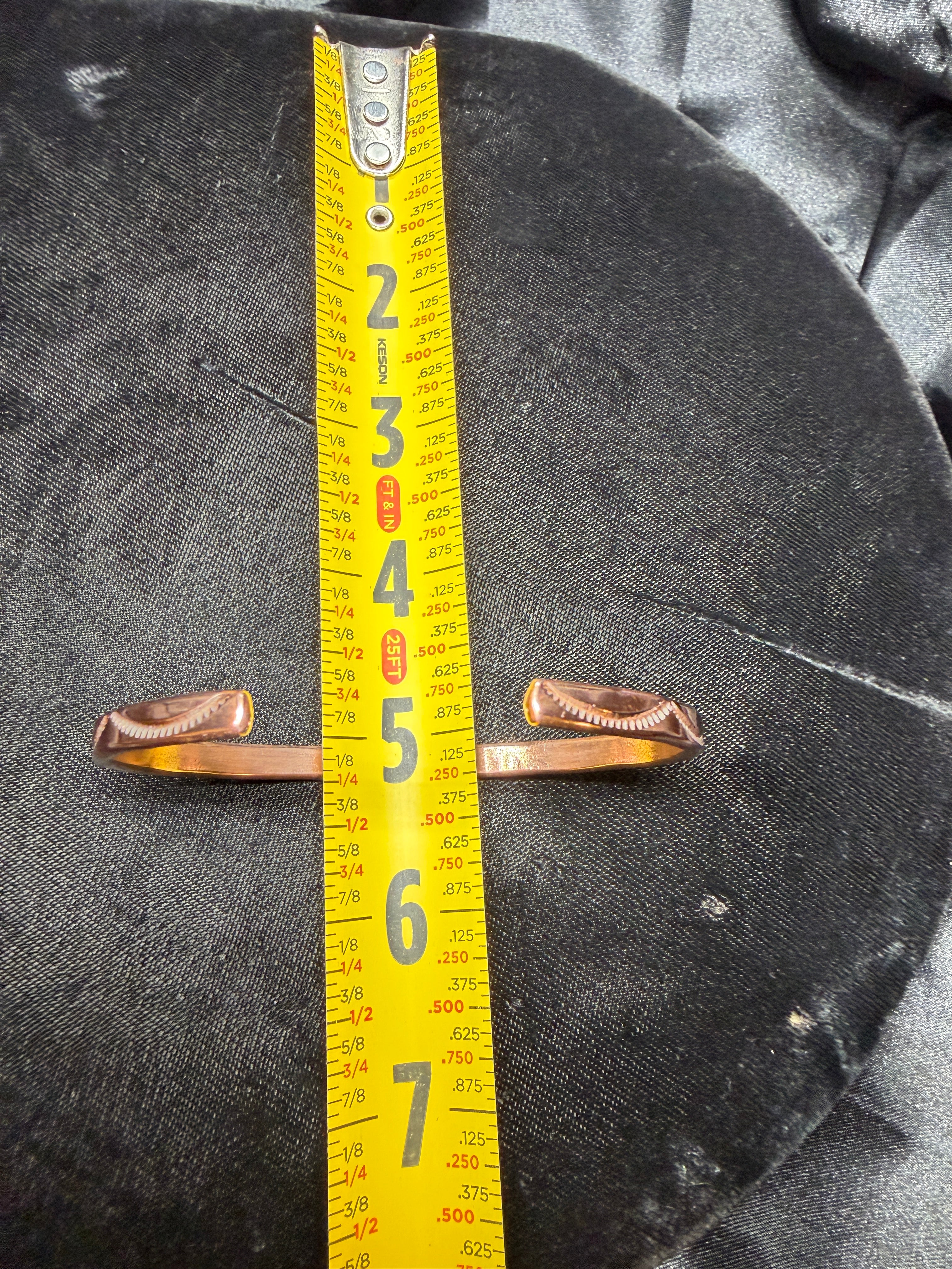 Hand-Stamped Copper Wave Cuff Bracelet
