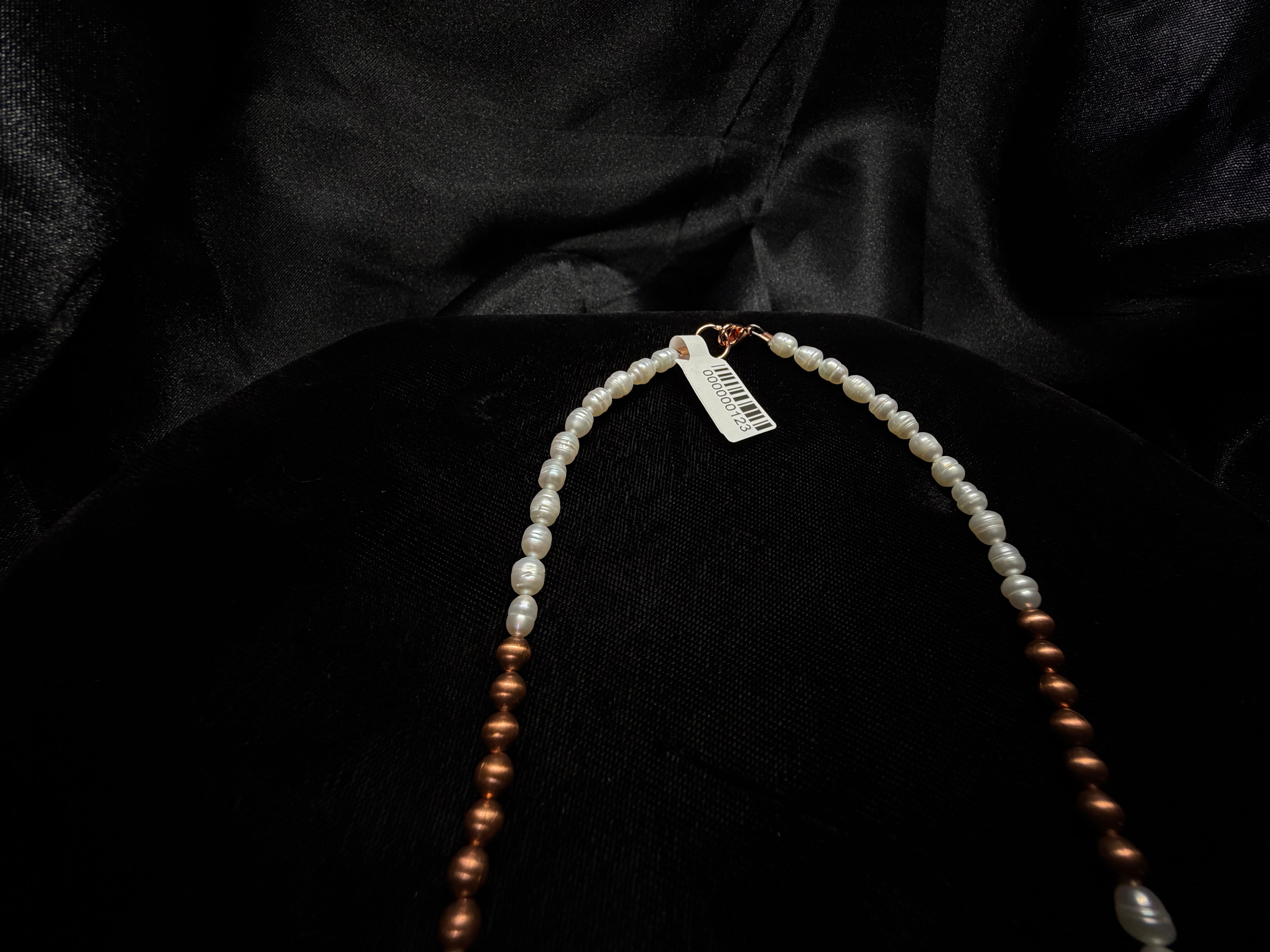 Copper & Freshwater Pearl Beaded Necklace
