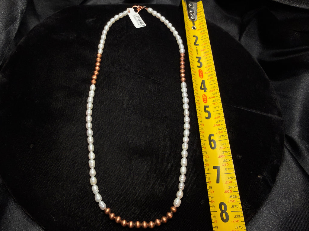 Copper & Freshwater Pearl Beaded Necklace