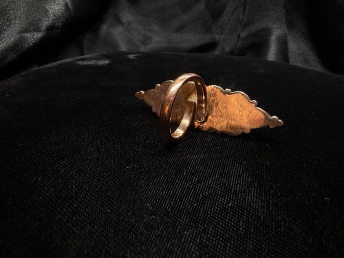 Copper Spiny Oyster Shell & Turquoise Cluster Adjustable Ring