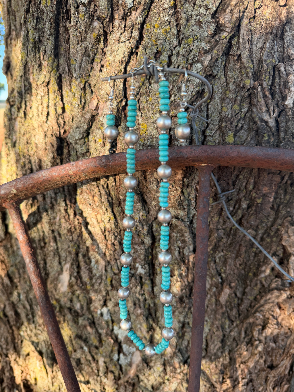 Turquoise Howlite Set by Caddo Artist Elizabeth Stephens