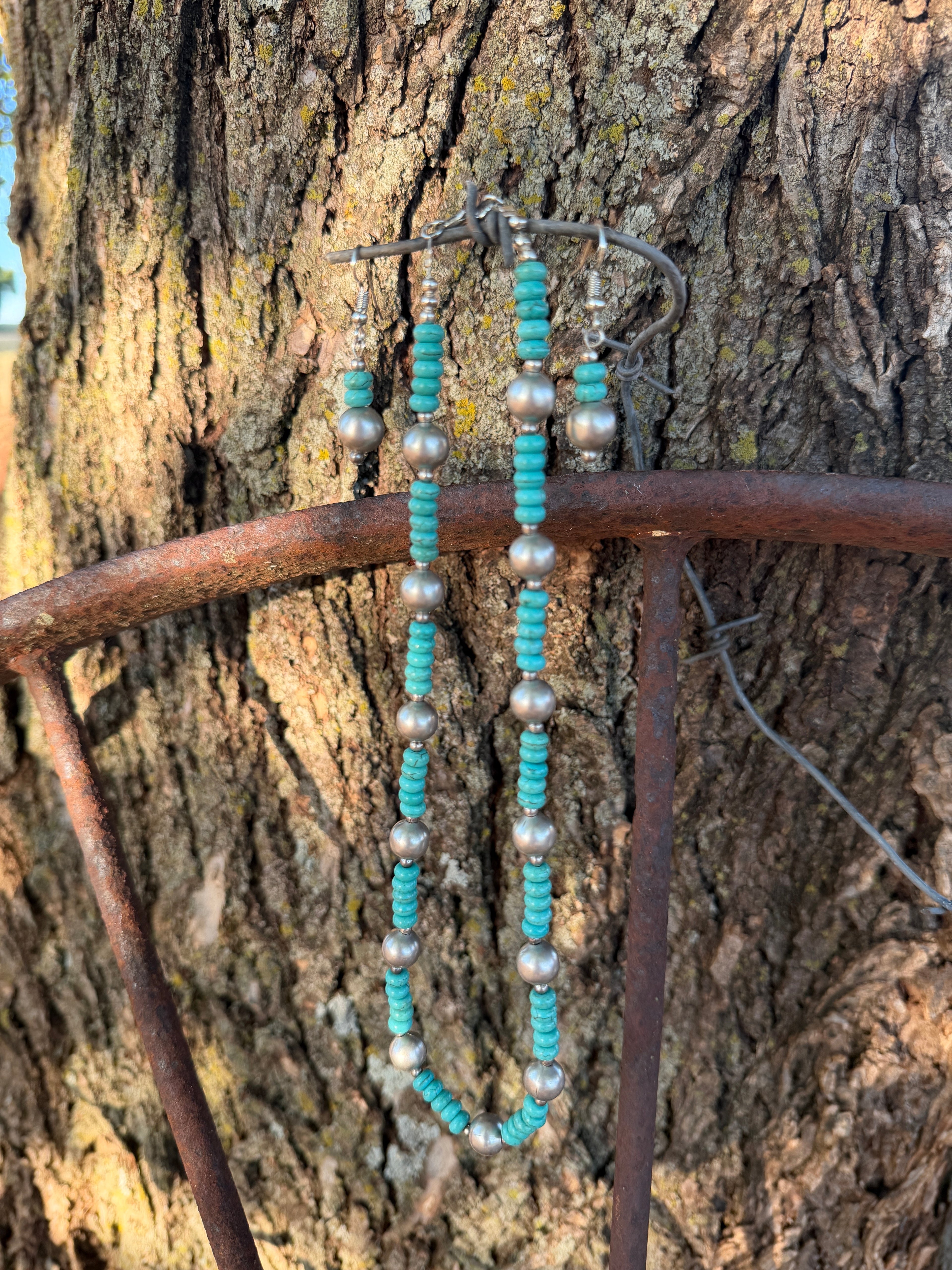 Turquoise Howlite Set by Caddo Artist Elizabeth Stephens