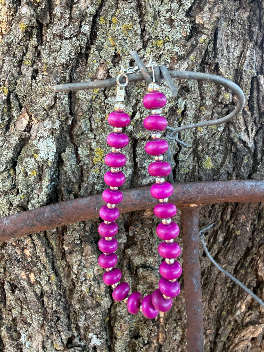 Purple Howlite Bracelet by Caddo Artist Elizabeth Stephens