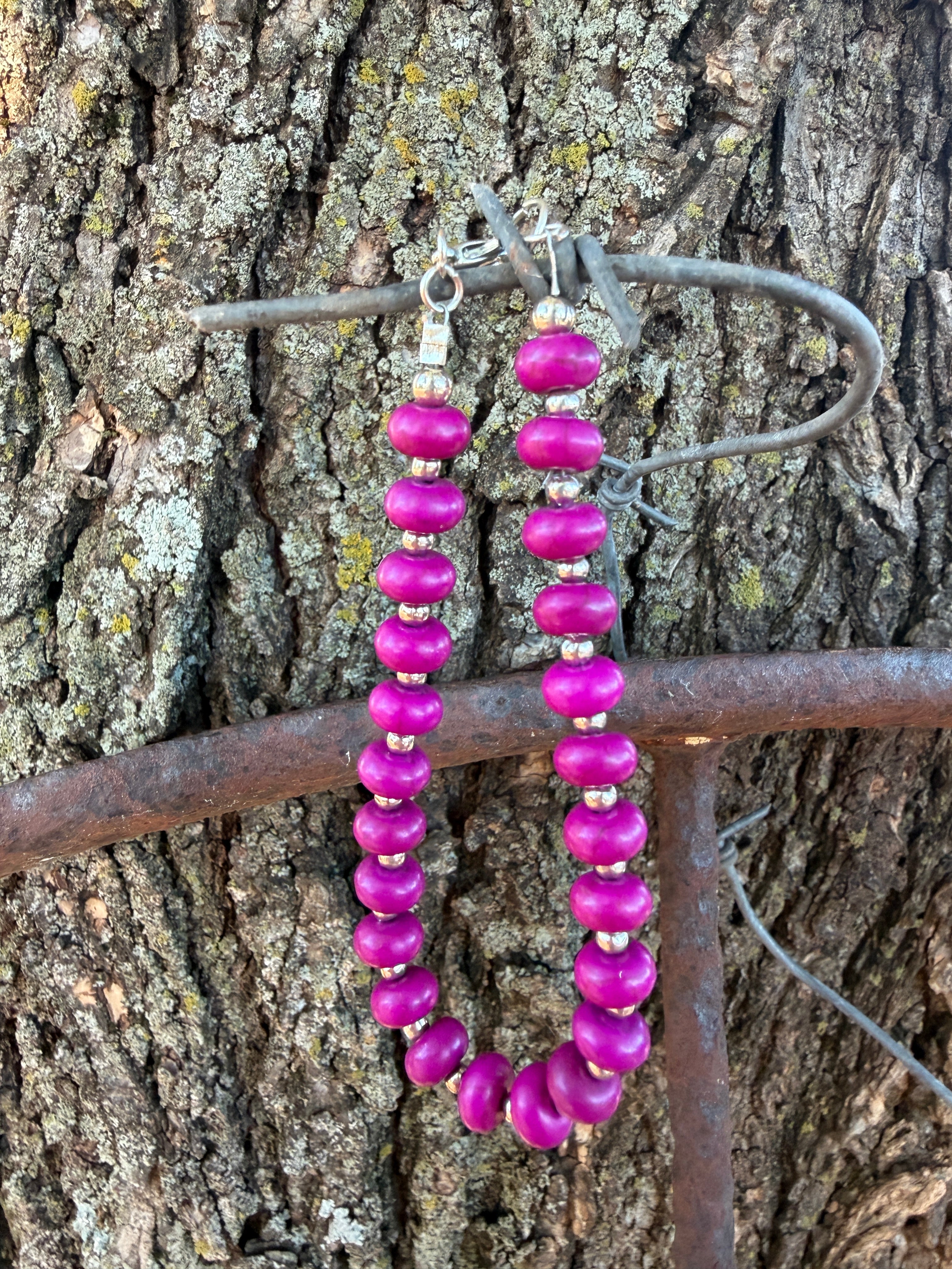 Purple Howlite Bracelet by Caddo Artist Elizabeth Stephens