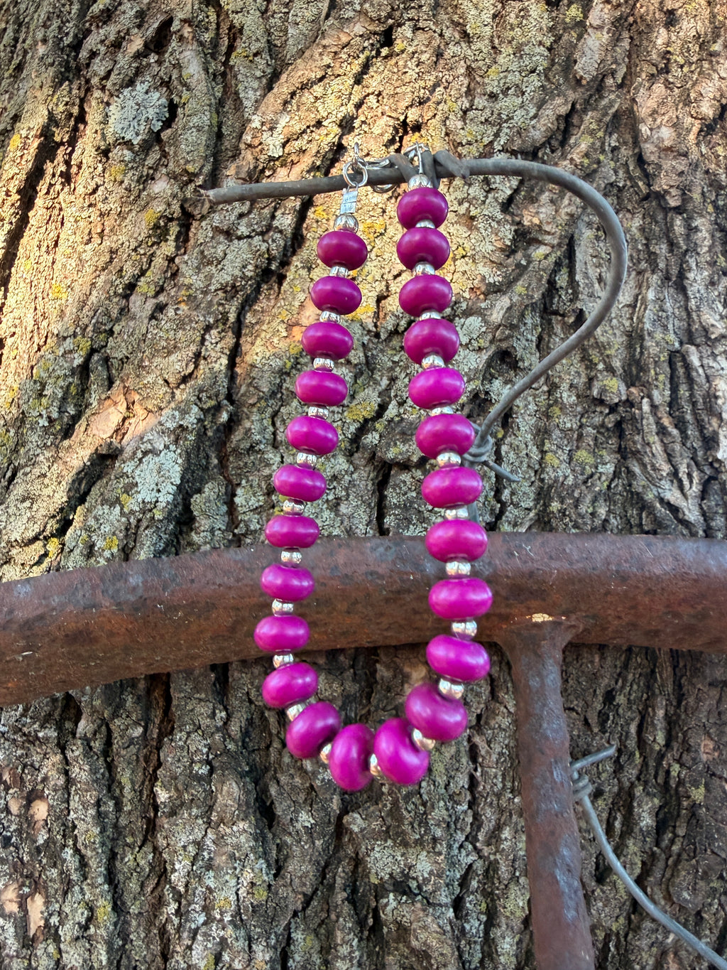 Purple Howlite Bracelet by Caddo Artist Elizabeth Stephens