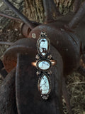 Handcrafted Copper Triple White Buffalo Ring – Size 9