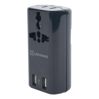 Lenmar Ultra-Compact All-in-One Travel Adapter with USB Port (Black) (Black)