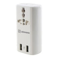 Lenmar Ultra-Compact All-in-One Travel Adapter with USB Port (White) (White)