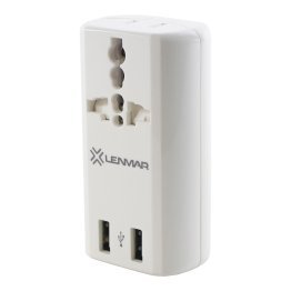 Lenmar Ultra-Compact All-in-One Travel Adapter with USB Port (White) (White)