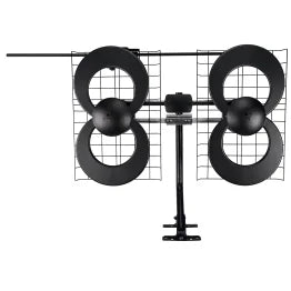 Antennas Direct® ClearStream® 4V Indoor Outdoor TV Antenna, UHF VHF, Multi-Directional, 70+ Mile Range, 4K 8K UHD, NEXTGEN TV - with 20-In. Mast (Black)
