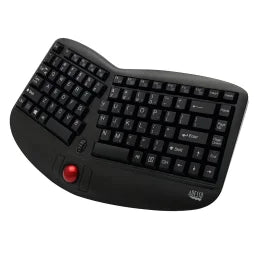 Adesso® 2.4-GHz Wireless TruForm™ Ergonomic Computer Keyboard with Trackball, for Windows®, Mini