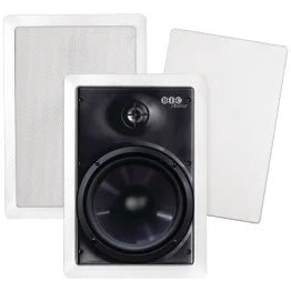 BIC America 6.5-In. 150-Watt Muro™ M-PRO6W 2-Way Outdoor In-Wall Speaker Pair with Polygraphite Woofer and Pivoting Titanium Tweeter, 8 Ohms