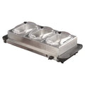 Brentwood® 4.5-Qt. 180-Watt 3-Pan Buffet Server and Warming Tray, Silver