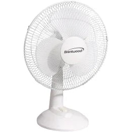 Brentwood® 12-In. 3-Speed 32-Watt Oscillating Desk Fan