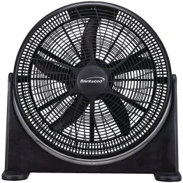 Brentwood® 20-In. Portable High-Velocity Air-Circulator Floor Fan with 3 Speeds, 5 Blades, 90° Pivoting Head, 60-In. Cord