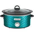 Brentwood® 4.5-Qt. 220-Watt Scallop-Pattern Slow Cooker (Blue)