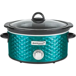 Brentwood® 4.5-Qt. 220-Watt Scallop-Pattern Slow Cooker (Blue)