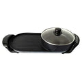 Brentwood® 2-Qt. 1,200-Watt 2-Sided Electric Hot Pot and 18-In. x 9-In. Korean BBQ Grill with Ceramic Nonstick Coating, Black