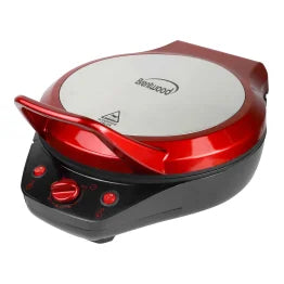 Brentwood® TS-124R 12-In. 1,200-Watt Nonstick Pizza Maker and Grill with Timer, Red