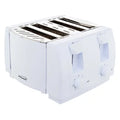 Brentwood® Cool-Touch 4-Slice 1,300-Watt Toaster with Extra-Wide Slots, Two 7-Setting Browning Knobs, Auto-Centering Guides, and Crumb Trays (White)