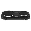 Brentwood® Double-Cast-Iron 1,100-Watt Countertop Electric Burner Hot Plate with Temperature Control and Power Indicator Light, Black