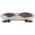 Brentwood® 1,500-Watt Double Electric Burner (White)