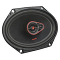 Cerwin-Vega® Mobile H7683 6-In. x 8-In. 3-Way HED® Series Full-Range Car Coaxial Speaker, 360 Watts Max, 4 Ohms, Stamped Steel Frame, Red and Black, Pair
