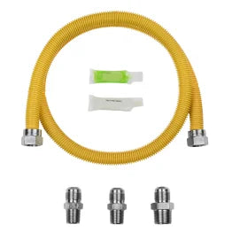 Certified Appliance Accessories® Coated Stainless Steel Gas Range Installation Kit, 4 Ft.