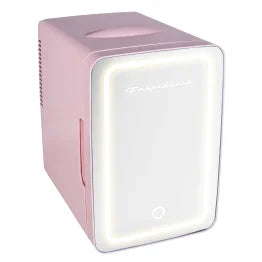 Frigidaire® 6.5-L 9-Can Mini Portable Personal Fridge with Lighted Mirror Door (Pink)