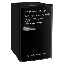 Frigidaire® 3.2-Cu.-Ft. 65-Watt Eraser-Board Door Retro Compact Fridge (Black)