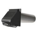 Deflecto® 4-In. Wide-Mouth Dryer Vent Hood Kit with Damper, Detachable Bird Guard, Collar, and Aluminum Pipe, RVHABLK4