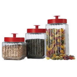 EuroHome Glass Canister with Metal Lid 3-Piece Set
