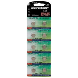 Dantona® ValuePaq Energy AG3 Alkaline Button Cell Batteries, 10 Pack
