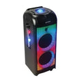 Gemini® 150-Watt Bluetooth® Rechargeable Party Speaker with Dual 8-In. Woofers, 360° Sound, Lights, TWS, FM/USB/Aux, Guitar Input, Wired Mic, Remote