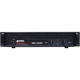 Gemini® 2,000-Watt-Peak 2.0-Channel Bridgeable Rack-Mountable Professional Power Amplifier for PA Systems and DJ Rigs, XGA-2000