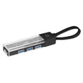 Manhattan® Transparent 4-Port USB 3.0 USB-C®/USB-A Combo Hub (Black)