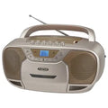 JENSEN® CD-590 3-Watt Portable Stereo CD and Cassette Player/Recorder with AM/FM Radio and Bluetooth® (Champagne Gold)