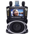 Karaoke USA™ DVD/CDG/MP3G 35-Watt Karaoke Machine with 7-In. Color Screen, Bluetooth®, Record Function, 2 Microphones, and Remote