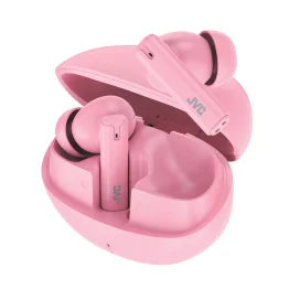 JVC® TWS Bluetooth® In-Ear Ultra-Compact Earbuds with Mic with Charging Case, up to 28 Hours Play Time, HA-D6T (Pink)